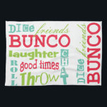 Design för Bunco tunnelbanankonst vid Artinspired Kökshandduk<br><div class="desc">Design för bunco för rolig multifärgadtunnelbanankonst grafisk.  Bakgrundsfärg kan ändras.  Featured är de ordvän-,  bunco-,  tärning-,  kast-,  dugg-,  chatta-,  laughter- och bratiderna.  Gör en underbar och en klyftig pris eller en gåva.  Underbar för din nästa Bunco händelse.</div>