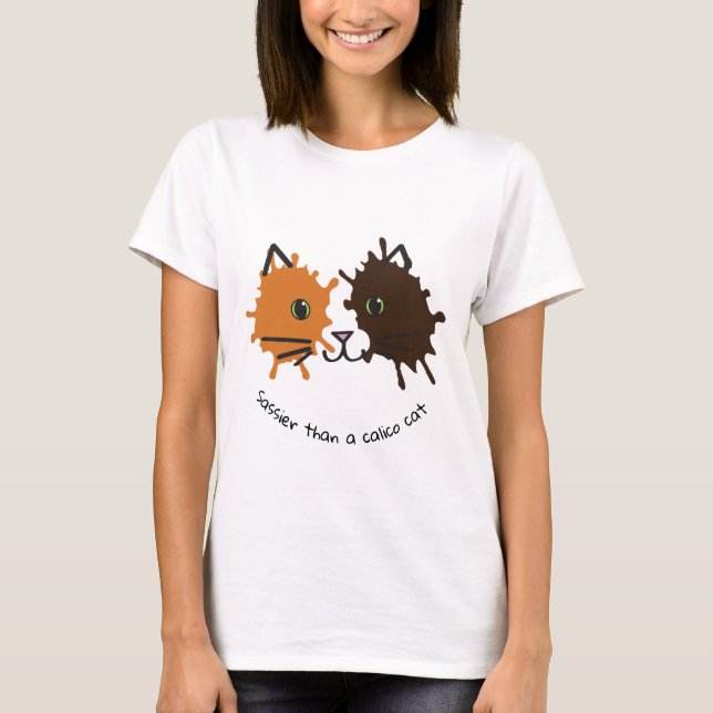 Design för Calicokattansikte T Shirt (Framsida)