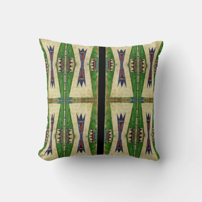 Design för Cheyenne 1860'sparfleche Kudde (Framsida)