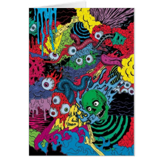 design för colorfullgoulstatuering hälsningskort