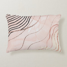 Design för Cute Girly Rosa Bohemian Ro Guld Prydnadskudde