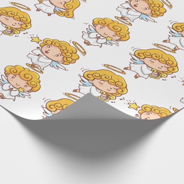 Design för Cute Hand plockade Angel Presentpapper (Hörn)