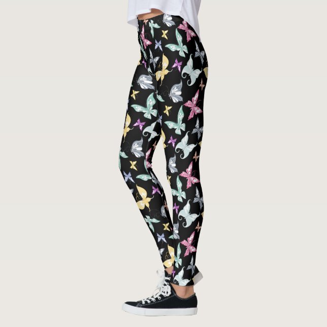 Design för Cute Pastel Butterfly Leggings (Vänster)