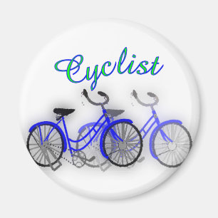 Design för Cyklist (cykel 1950) vattenfärgteckni Magnet