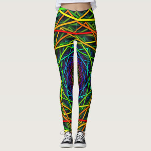 Design för damasker för vildregnbågeneon leggings