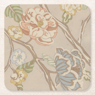 Design för dekorativ Organza Chintz-Blommigt Underlägg Papper Kvadrat