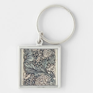 Design för den Avon chintzen, c.1886 Fyrkantig Silverfärgad Nyckelring