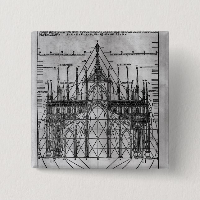 Design för den Milan domkyrkan Knapp (Framsida)