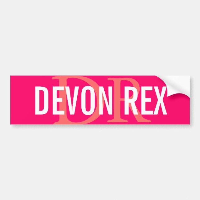 Design för Devon Rex kattMonogram Bildekal (Framsidan)