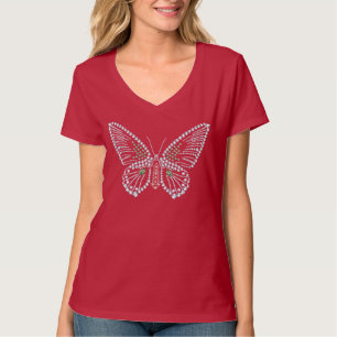 Design för diamanter för RhinestonefjärilsTshir T-shirt