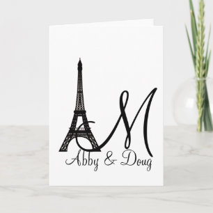 Design för DIY-MonogramEiffel torn Anteckningskort