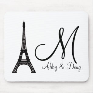 Design för DIY-MonogramEiffel torn Musmatta