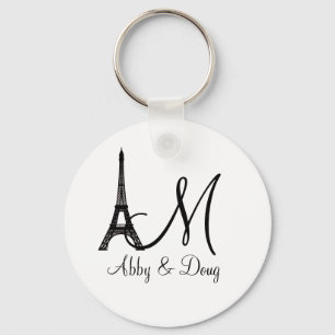 Design för DIY-MonogramEiffel torn Nyckelring