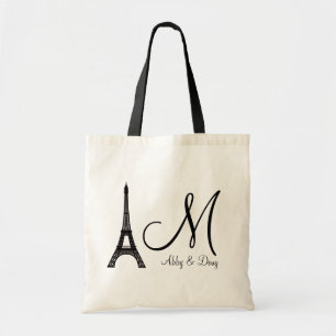 Design för DIY-MonogramEiffel torn Tygkasse