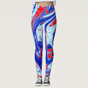 Design för dynamisk blå Abstrakt Mönster Leggings