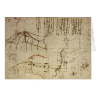 Design för en flygmaskin av Leonardo Da Vinci Hälsningskort