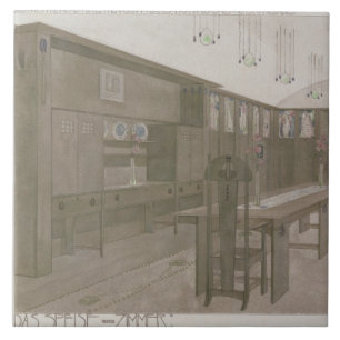 Design för en matsal, 1901 (färglithoen) kakelplatta
