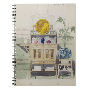 Design för en sidobord, c.1860s-70s (w/c & penna anteckningsbok