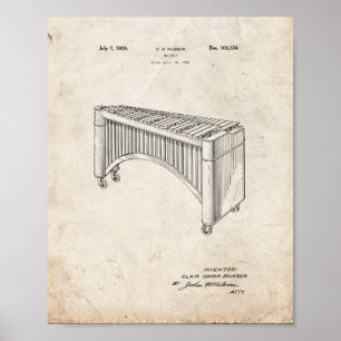 Design för ett Marimbapatent - gammal Look Poster