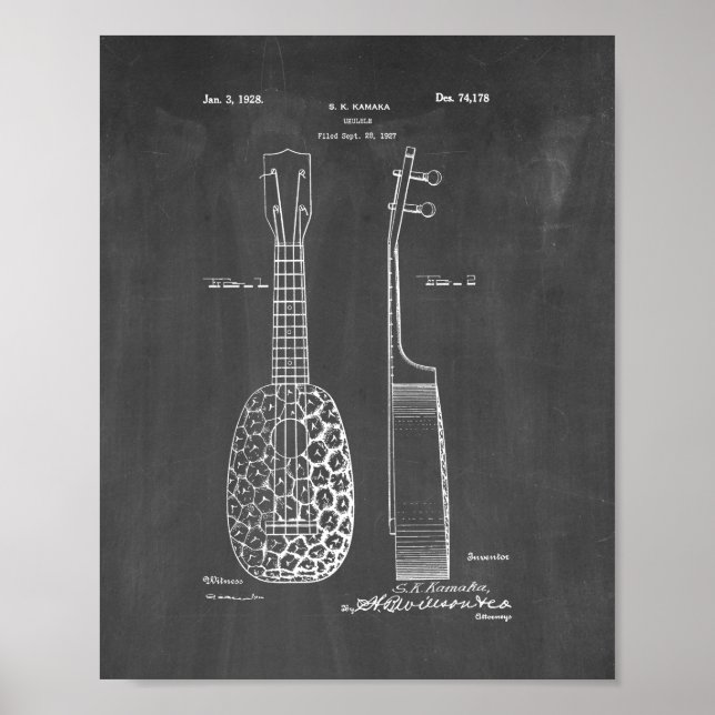 Design för ett Ukulele-patent - kretskort Poster (Framsidan)