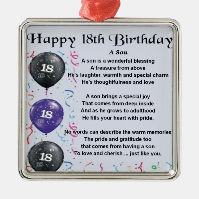 Design för födelsedag för Sondikt 18th Julgransprydnad Metall (Framsidan)