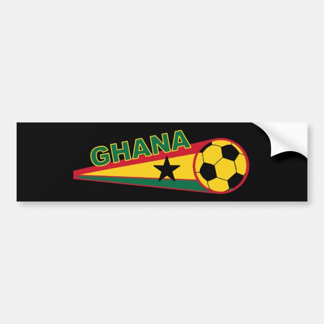 Design för för Ghana fotbollboll och flagga Bildekal (Framsidan)