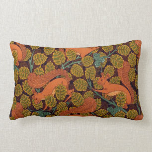 Design för för vintageart décoekorre och löv lumbarkudde