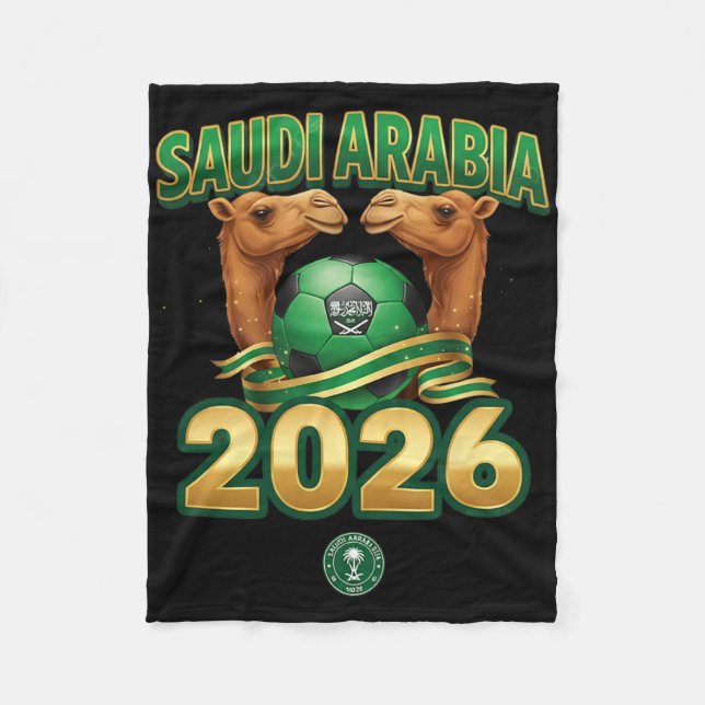 Design för fotboll 2026 Saudiarabien lag  Fleecefilt (Framsidan)