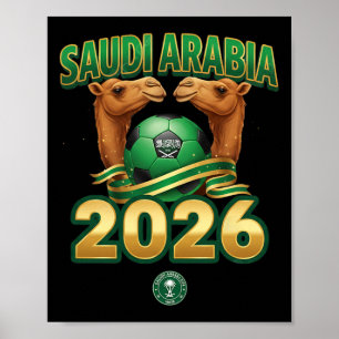Design för fotboll 2026 Saudiarabien lag Poster