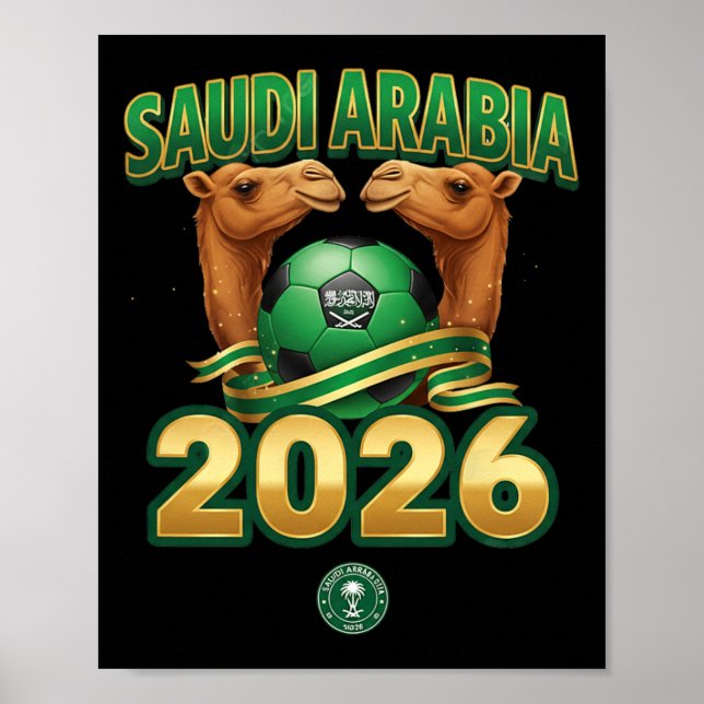 Design för fotboll 2026 Saudiarabien lag  Poster (Framsidan)