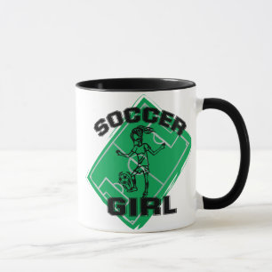 Design för fotboll för modefotbollflicka mugg