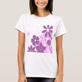 Design för foto för lila blommordaisy blom- tee shirt