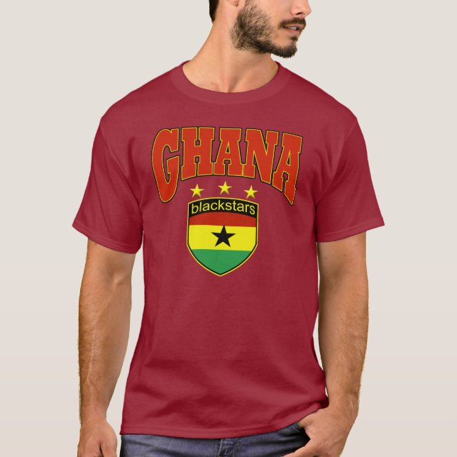 Design för Ghana svart stjärnafotboll Tee Shirt (Framsida)