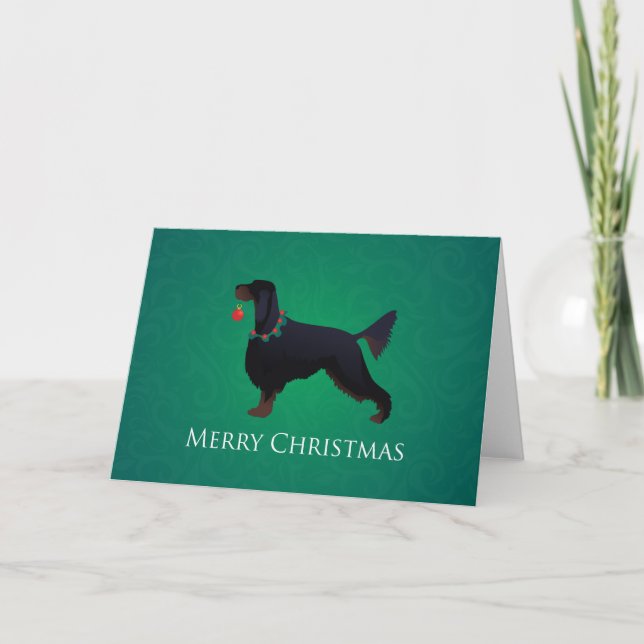 Design för god jul för Gordon Setter Helgkort (Framsida)