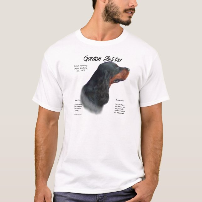 Design för Gordon Setter-historik Tee (Framsida)