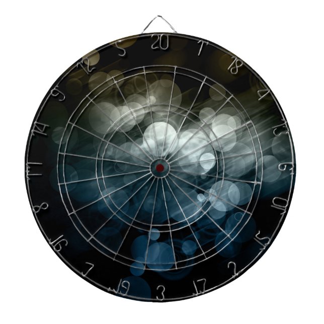 Design för grå färg- & blåttBokeh mönster Darttavla (Framsidan)