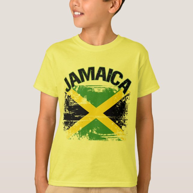Design för GrungestilJamaica flagga T-shirt (Framsida)