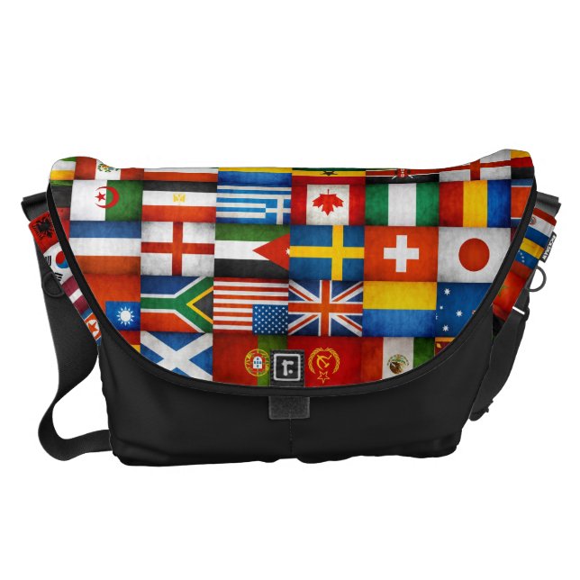 Design för Grungevärlds flaggorCollage Messenger Bag (Framsidan)