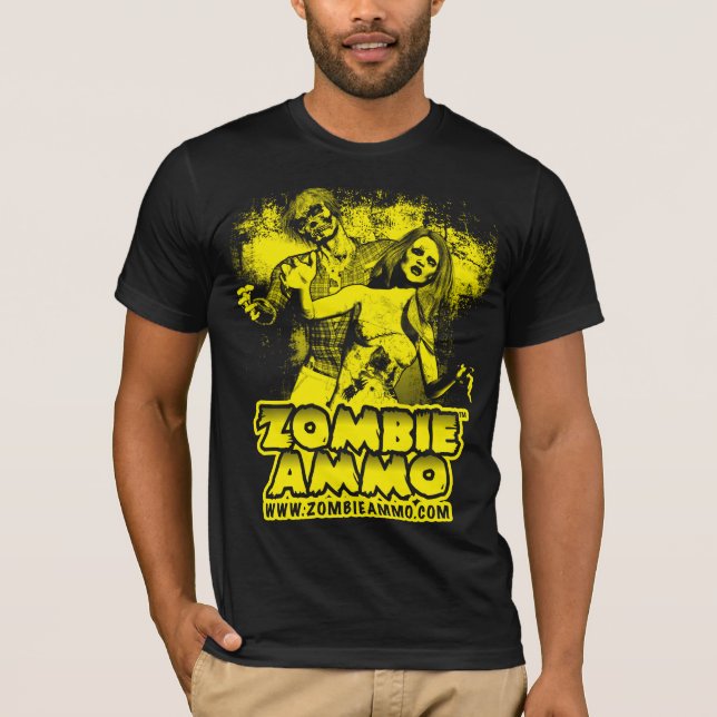 Design för gult för ZombieAmmo™ klassiker T-shirt (Framsida)
