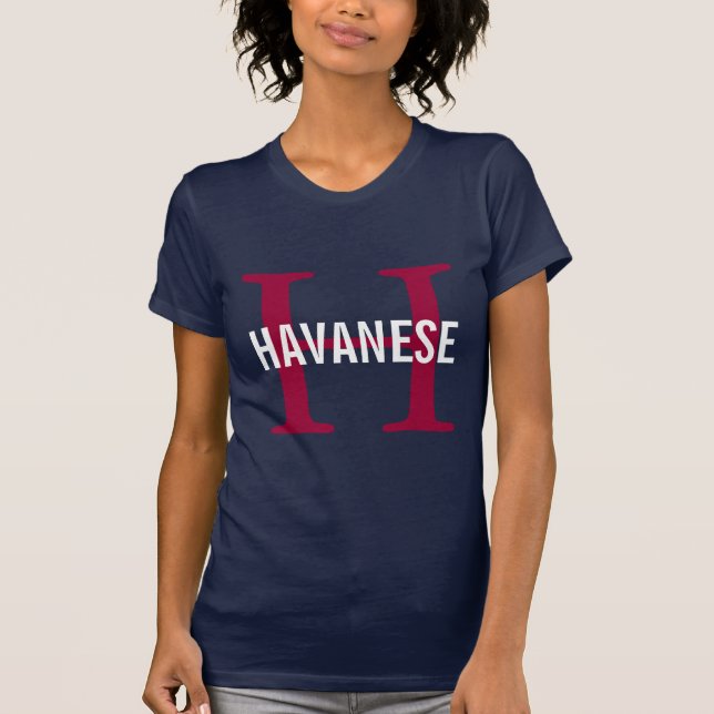 Design för Havanese avelMonogram T Shirt (Framsida)
