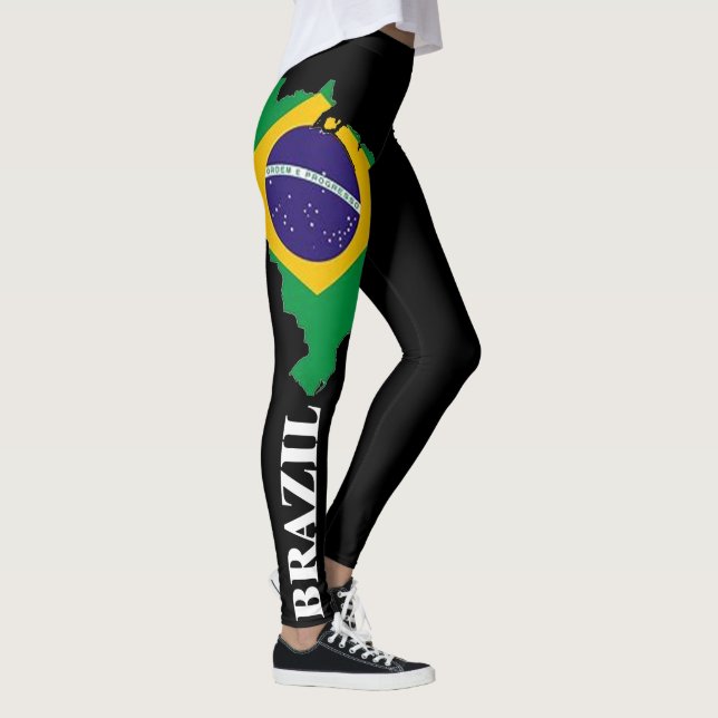 design för hett för kallt svart brazil leggings (Höger)