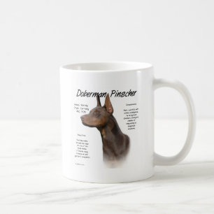 Design för historia för DobermanPinscher (röd) Kaffemugg