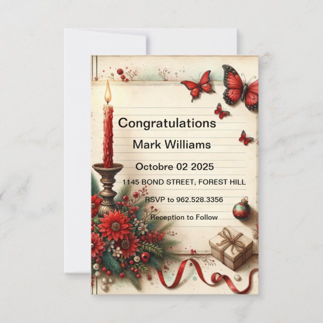 Design för inbjudan till inbjudan till behörig Blo (Framsida)