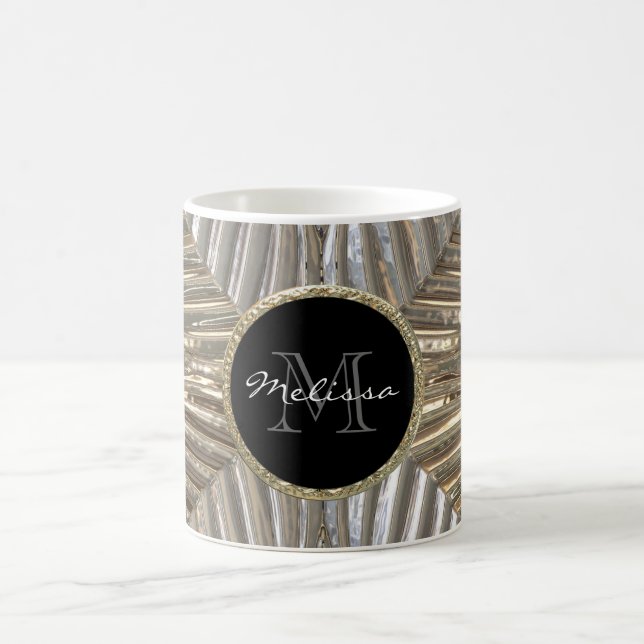 Design för initialt silver för Monogram guld- Kaffemugg (Center)