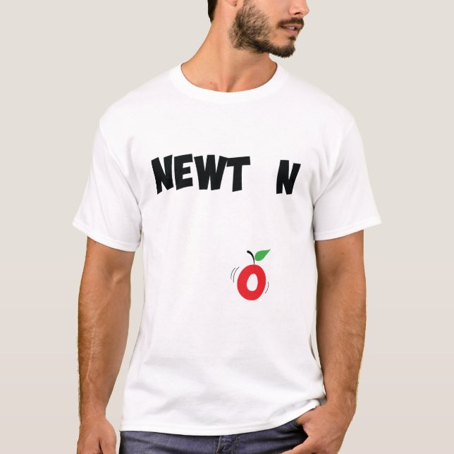 Design för Isaac Newton gravitationtext T Shirt (Framsida)
