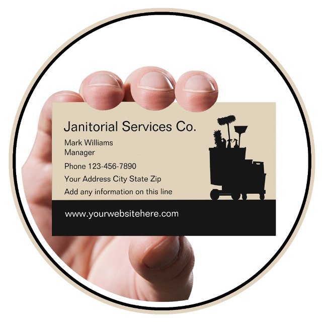 Design för Janitorial Services-Affärskortet Visitkort (Skapare uppladdad)