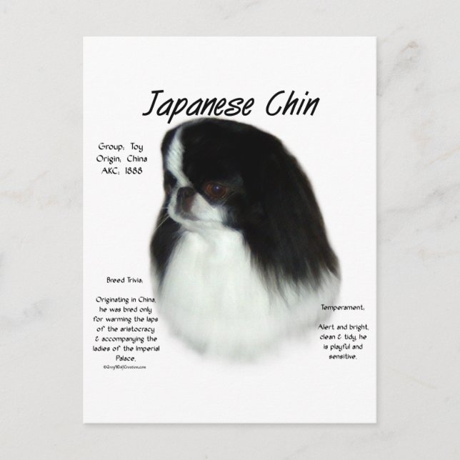 Design för japansk chinhistorik vykort (Framsida)
