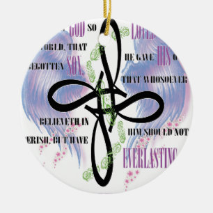 Design för John 3:16tatuering Julgransprydnad Keramik