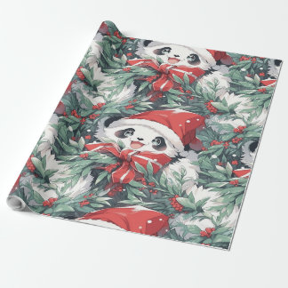 Design för julpanda presentpapper