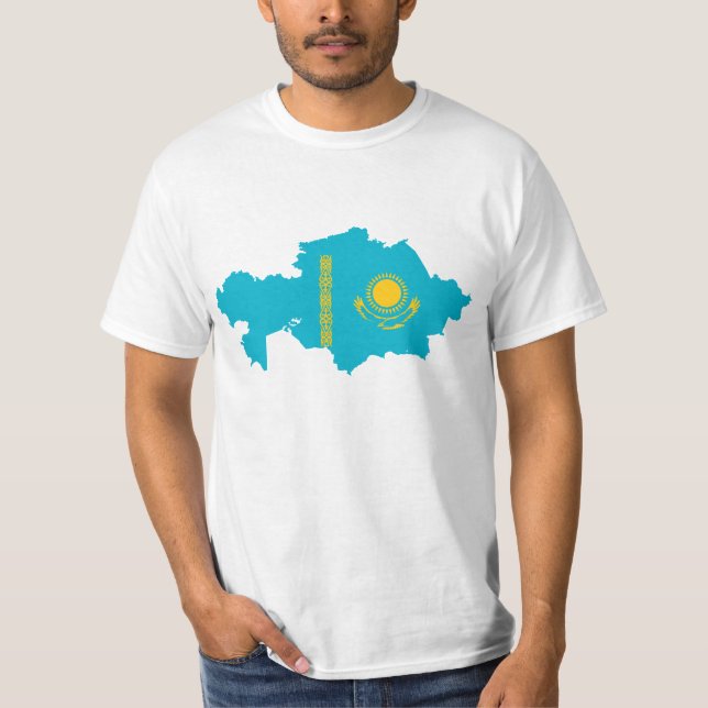 Design för Kasakhstan landflagga T-shirt (Framsida)